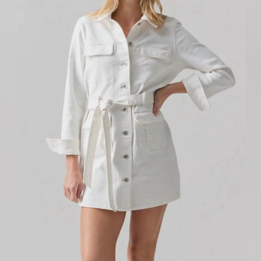 Lillie Denim Dress In Ivory